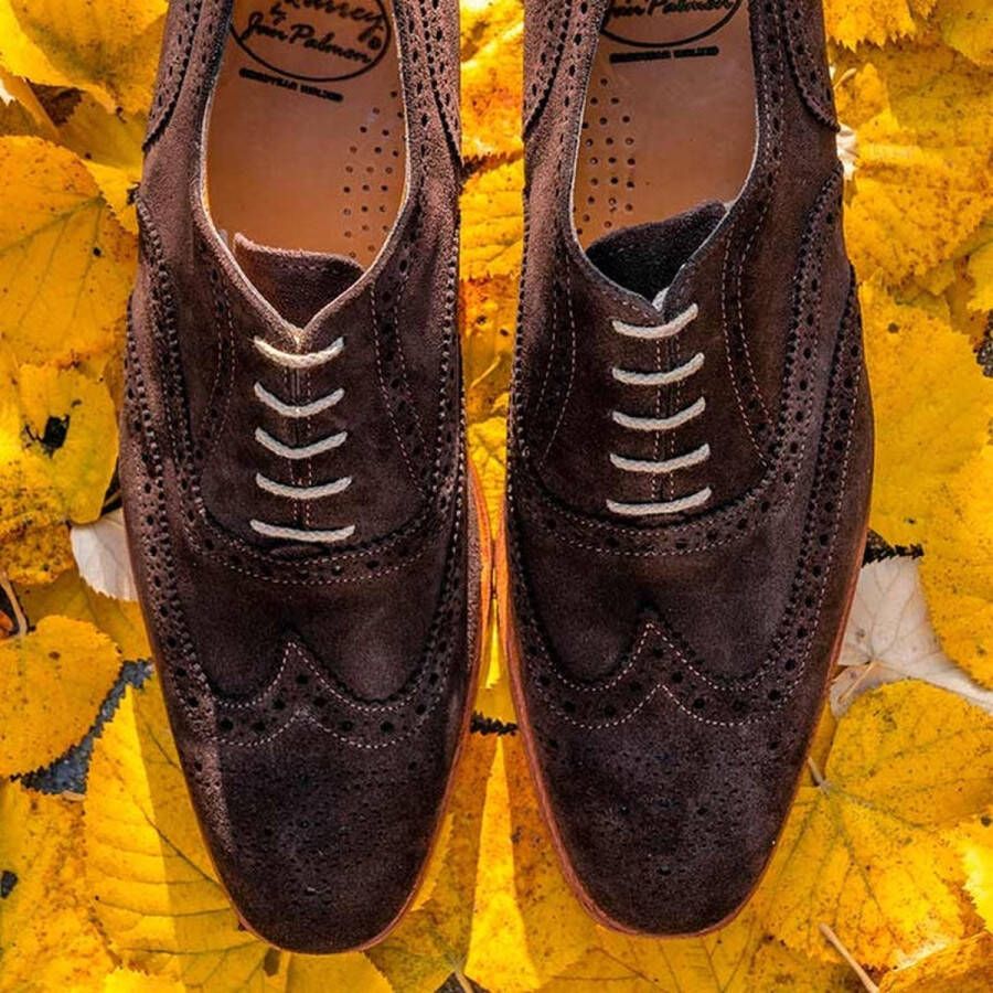 VanPalmen Quirey Nette schoenen heren veterschoen bruin suede goodyear-maakzijze topkwaliteit - Foto 3