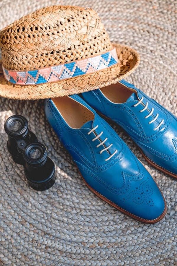 VanPalmen Quirey Nette schoenen heren veterschoen royal blue goodyear-maakzijze topkwaliteit