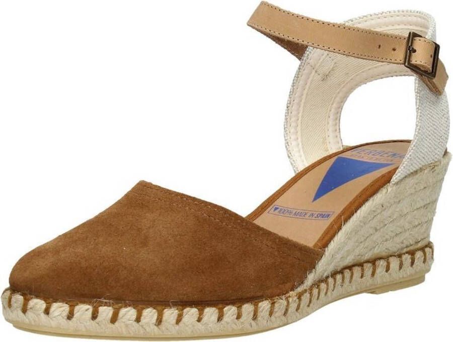 VERBENAS sandaaltjes met raffia beklede sleehak