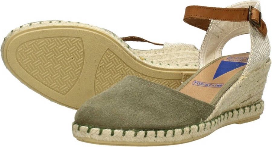 Verbenas Malena Sandalen Touwzool Groen