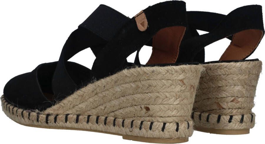 Verbenas Mila Sandalen Touwzool Zwart