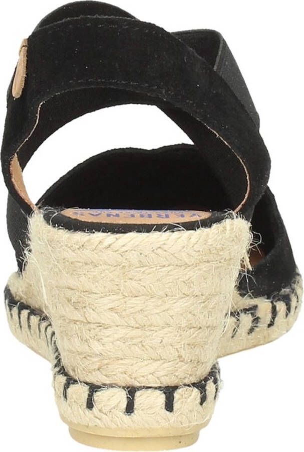 Verbenas Mila Sandalen Touwzool Zwart
