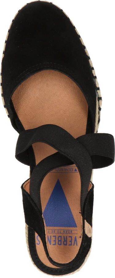 Verbenas Mila Sandalen Touwzool Zwart