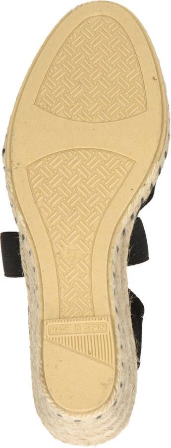 Verbenas Mila Sandalen Touwzool Zwart