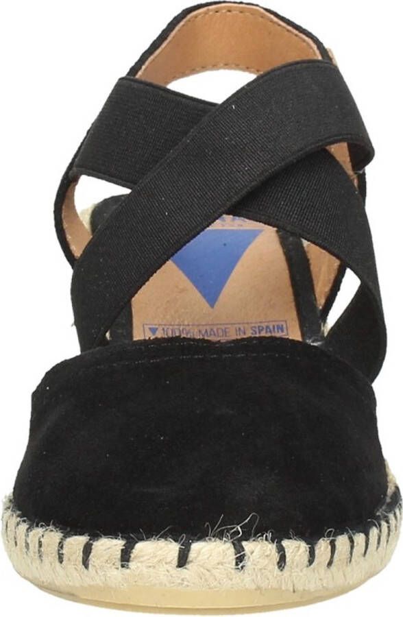 Verbenas Mila Sandalen Touwzool Zwart