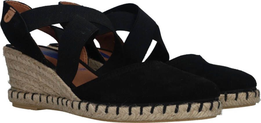 Verbenas Mila Sandalen Touwzool Zwart