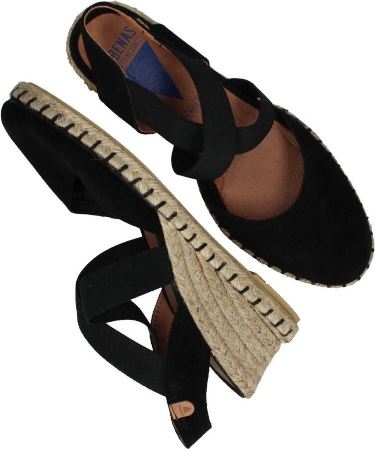 Verbenas Mila Sandalen Touwzool Zwart