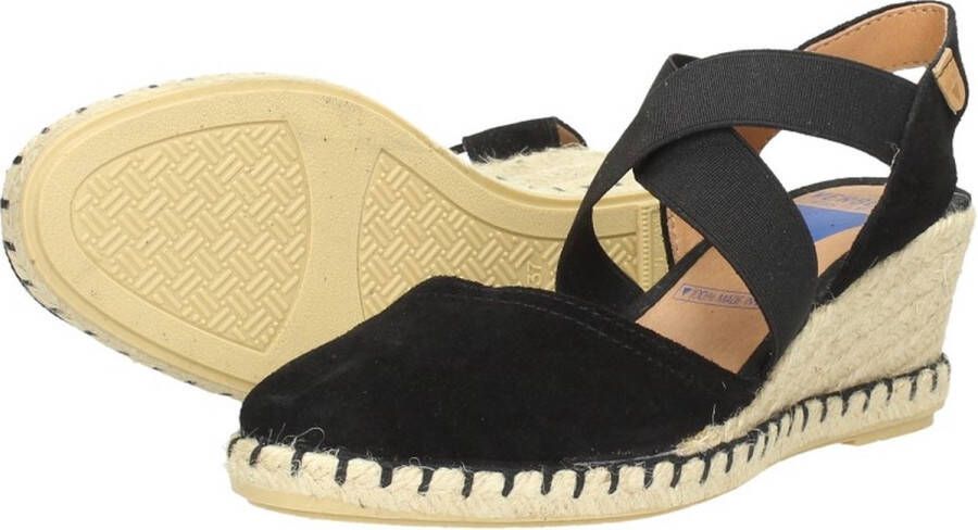 Verbenas Mila Sandalen Touwzool Zwart