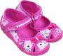 Vi-GGa-Mi Roze schoentjes meisjespantoffels met poesjes met klittenband ZULKA DRUK - Thumbnail 3