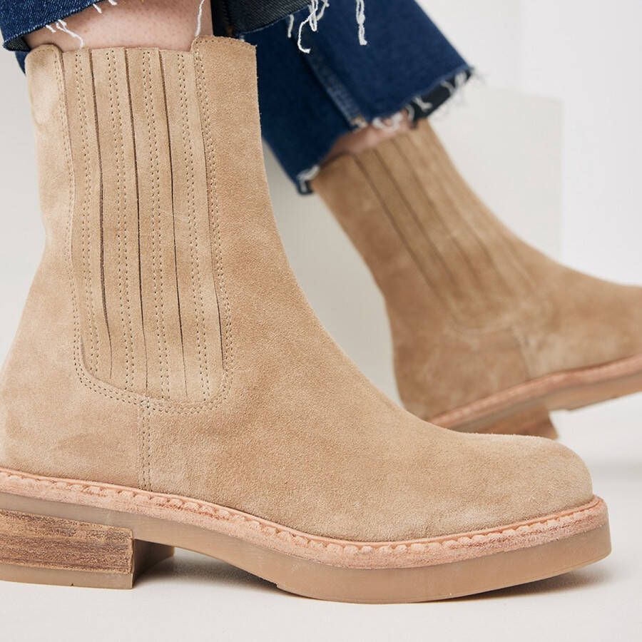 VIA VAI Bellamy Stitch Chelsea boots dames Enkellaarsjes dames Beige