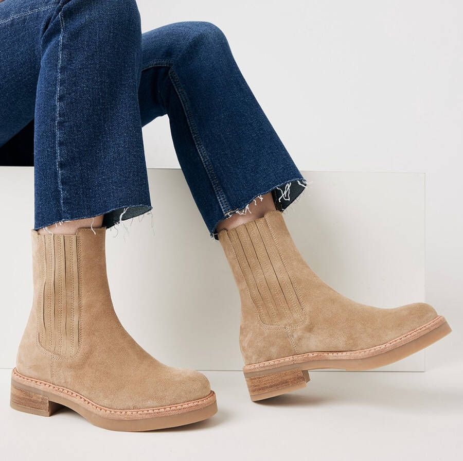 VIA VAI Bellamy Stitch Chelsea boots dames Enkellaarsjes dames Beige