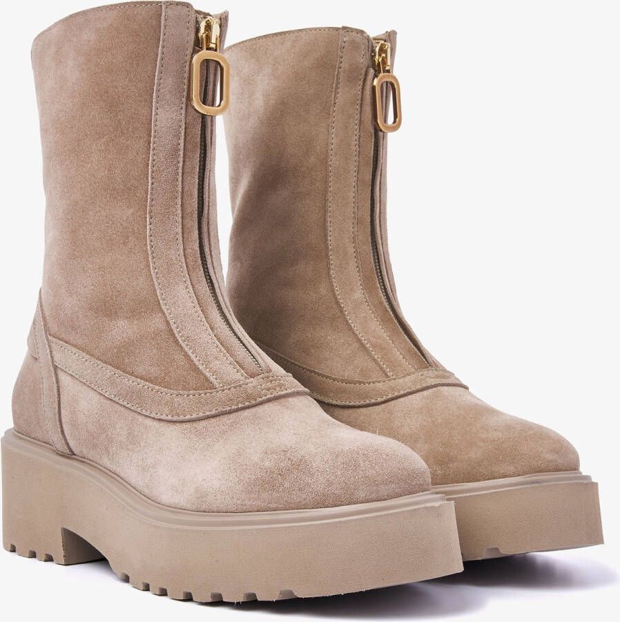 VIA VAI Bobbi Strip Biker boots Warm beige