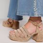 VIA VAI Sandalen Dames Damesschoenen Suède Blokhak hoogte 6 cm 60040 Cassia Beige - Thumbnail 14