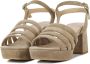 VIA VAI Sandalen Dames Damesschoenen Suède Blokhak hoogte 6 cm 60040 Cassia Beige - Thumbnail 6