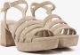 VIA VAI Sandalen Dames Damesschoenen Suède Blokhak hoogte 6 cm 60040 Cassia Beige - Thumbnail 8