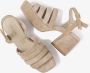 VIA VAI Sandalen Dames Damesschoenen Suède Blokhak hoogte 6 cm 60040 Cassia Beige - Thumbnail 10