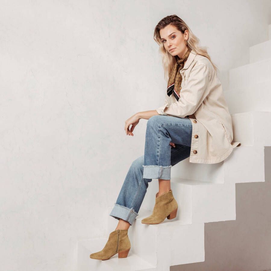 VIA VAI Claire Lott Enkellaarsjes dames Licht beige