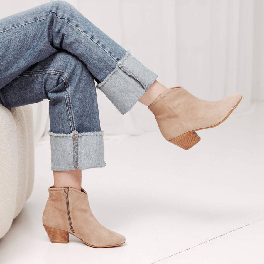 VIA VAI Claire Lott Enkellaarsjes dames Licht beige
