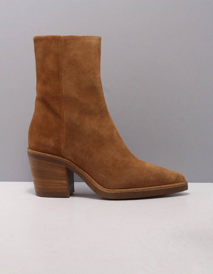 VIA VAI Kailee Faye Bruin Suede Enkellaars met hak Dames - Foto 13