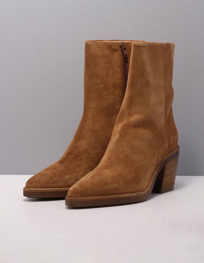 VIA VAI Kailee Faye Bruin Suede Enkellaars met hak Dames - Foto 12