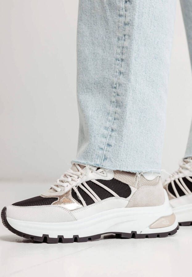 VIA VAI Liz Dae Sneakers Beige Wit Zwart