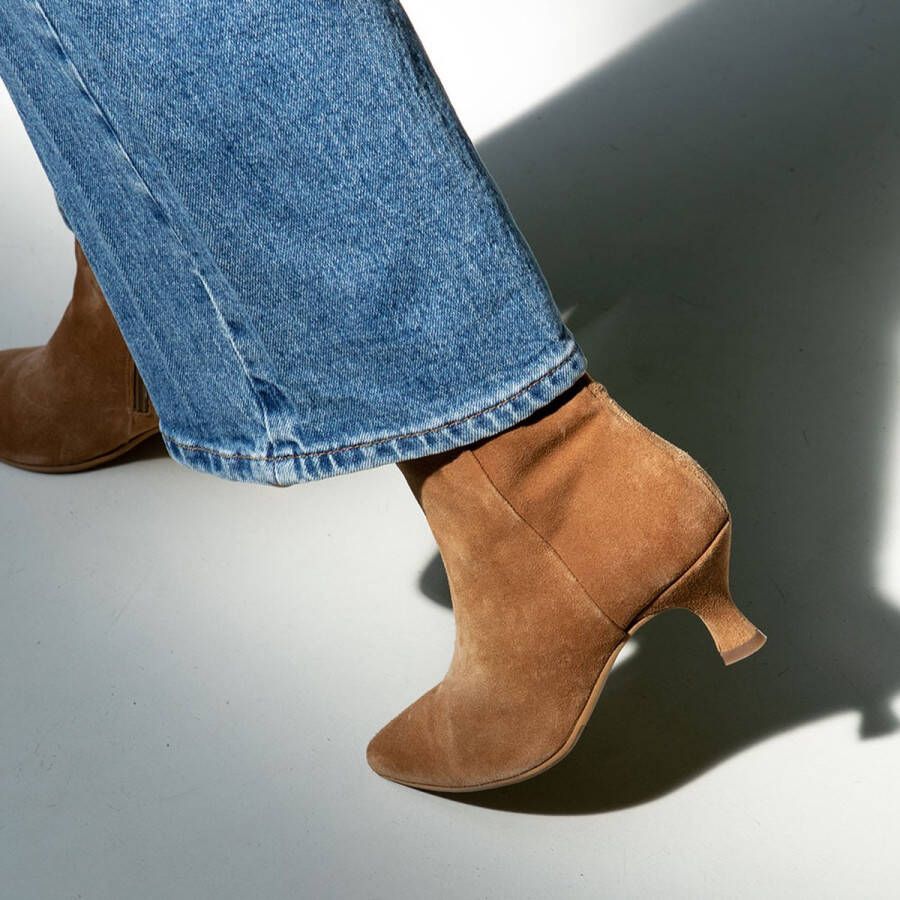 VIA VAI Noelle Rox Enkellaarsjes dames Licht cognac Schoenen