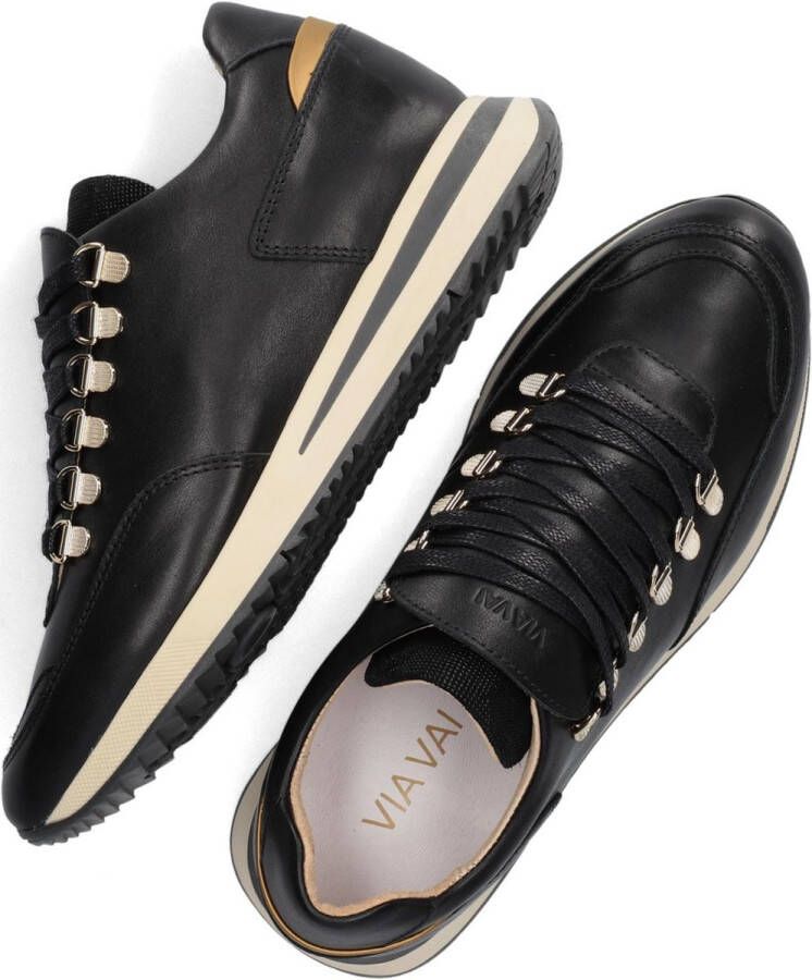 VIA VAI Nora Sade Sneakers Leer Zwart