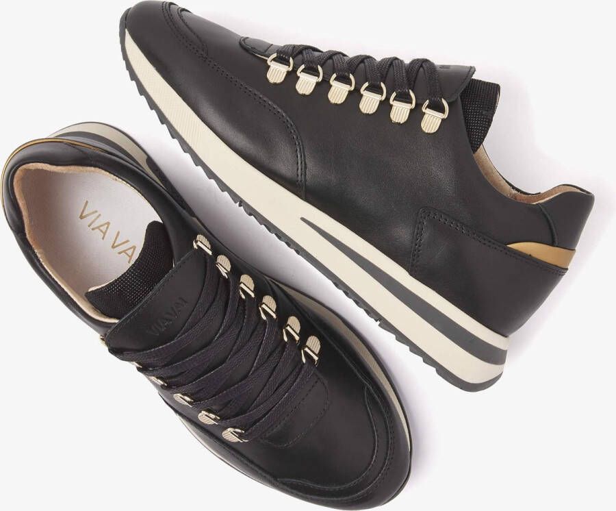 VIA VAI Nora Sade Sneakers Leer Zwart