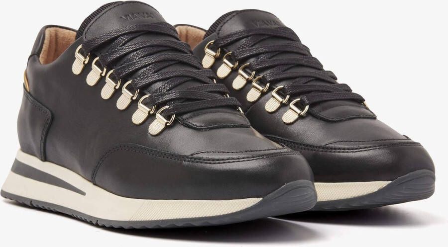 VIA VAI Nora Sade Sneakers Leer Zwart