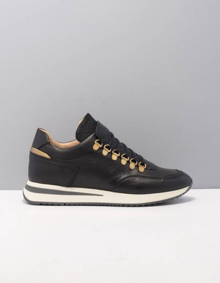 VIA VAI Nora Sade Sneakers Leer Zwart