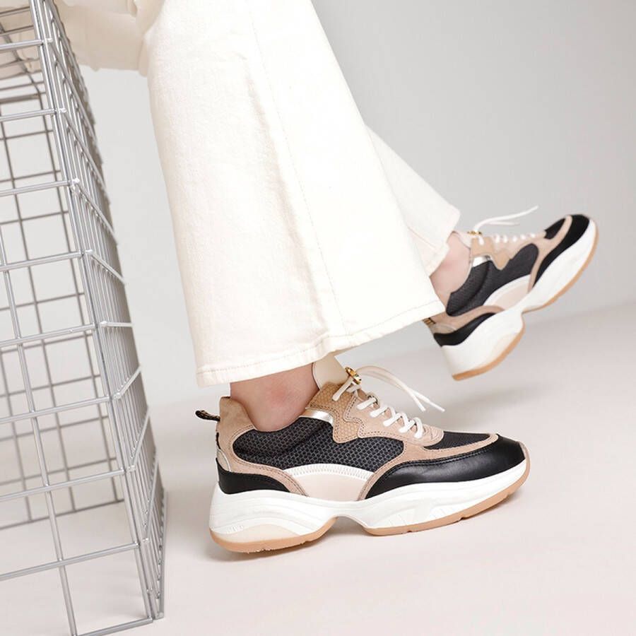 VIA VAI Pepper Jyll Sneakers Zwart Beige