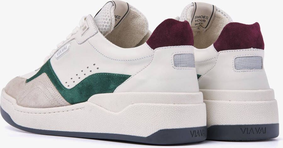 VIA VAI Sam Hudson Sneakers Wit Groen