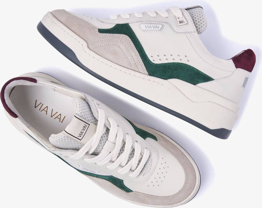 VIA VAI Sam Hudson Sneakers Wit Groen