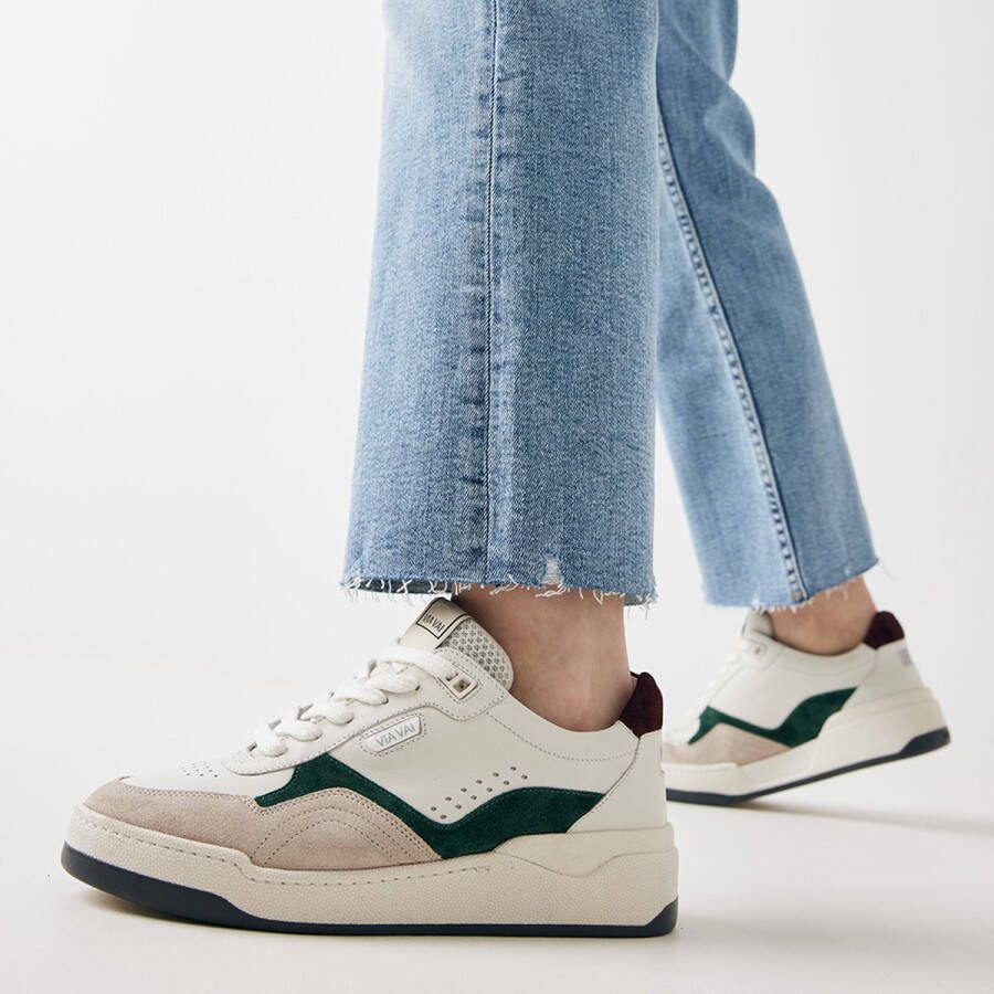 VIA VAI Sam Hudson Sneakers Wit Groen