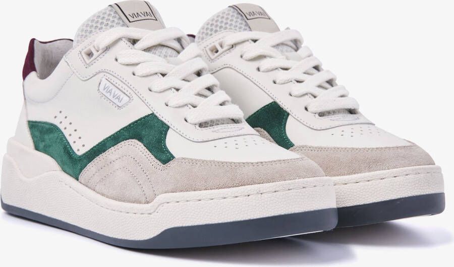 VIA VAI Sam Hudson Sneakers Wit Groen