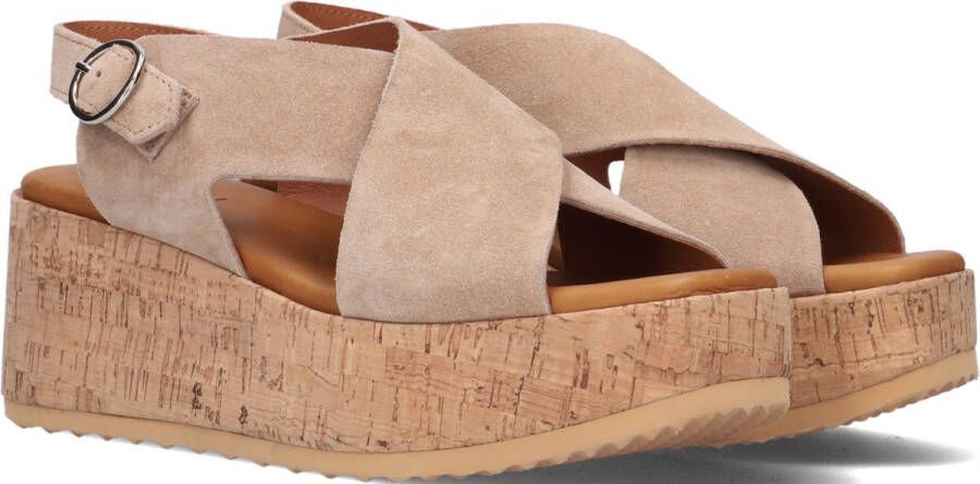VIA VAI Sissel Raise Sandalen Met Sleehak Beige