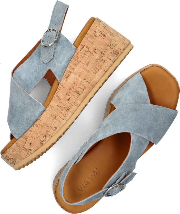 VIA VAI Sissel Raise Sandalen Met Sleehak Blauw