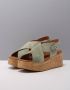 VIA VAI Sissel Raise Sandalen Met Sleehak Groen - Thumbnail 14