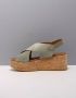 VIA VAI Sissel Raise Sandalen Met Sleehak Groen - Thumbnail 15