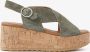 VIA VAI Sissel Raise Sandalen Met Sleehak Groen - Thumbnail 6
