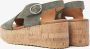VIA VAI Sissel Raise Sandalen Met Sleehak Groen - Thumbnail 10