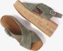 VIA VAI Sissel Raise Sandalen Met Sleehak Groen - Thumbnail 11