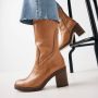VIA VAI Hoge Laarzen Dames Taara Wayve Maat: 38 Materiaal: Leer Kleur: Cognac - Thumbnail 15