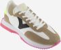 Victoria Cosmos Split Leather & Neon Sneakers -Beige Dames Sneaker leer - Thumbnail 5