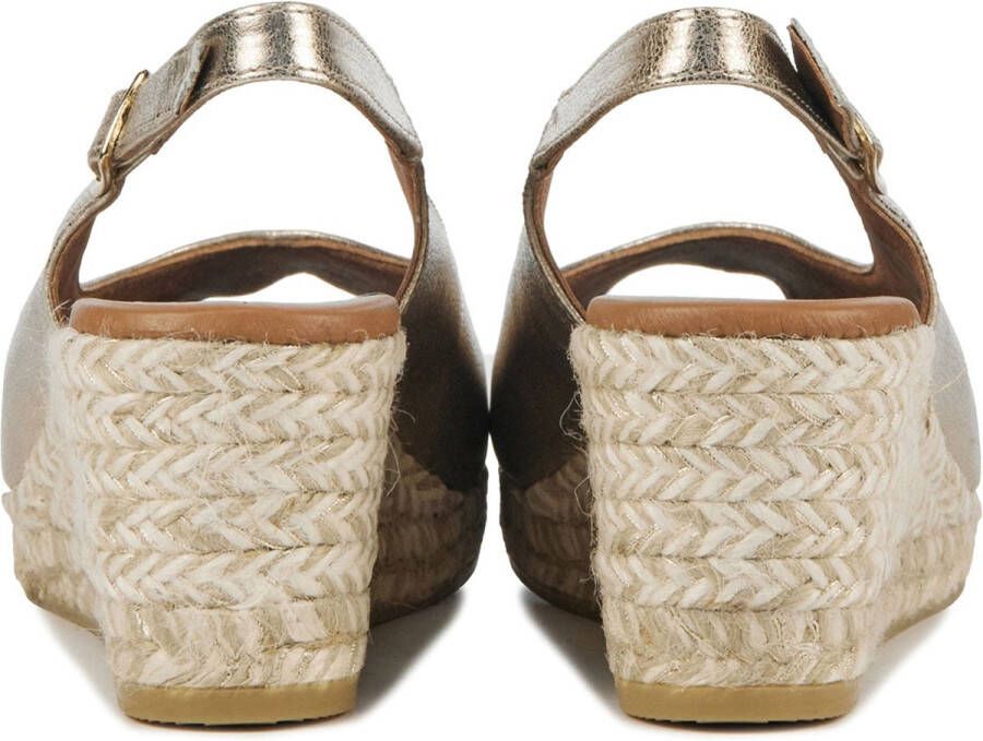 VIGUERA Espadrilles Dames Damesschoenen Leer Sleehak Hoogte 2013 met Goud