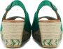 VIGUERA Espadrilles Dames Damesschoenen Suède Sleehak Hoogte 2013 Groen - Thumbnail 6