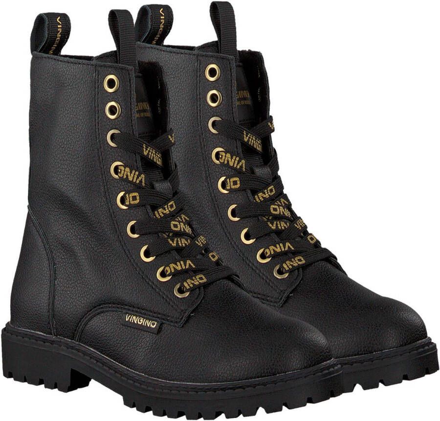 Vingino Eva High Veterboots Laarzen Met Veters Meisjes Zwart