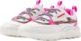 Vingino Marta leren chunky sneakers wit neon roze - Thumbnail 6