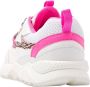 Vingino Marta leren chunky sneakers wit neon roze - Thumbnail 9