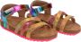 Vingino Vikki leren sandalen paars geel metallic - Thumbnail 6